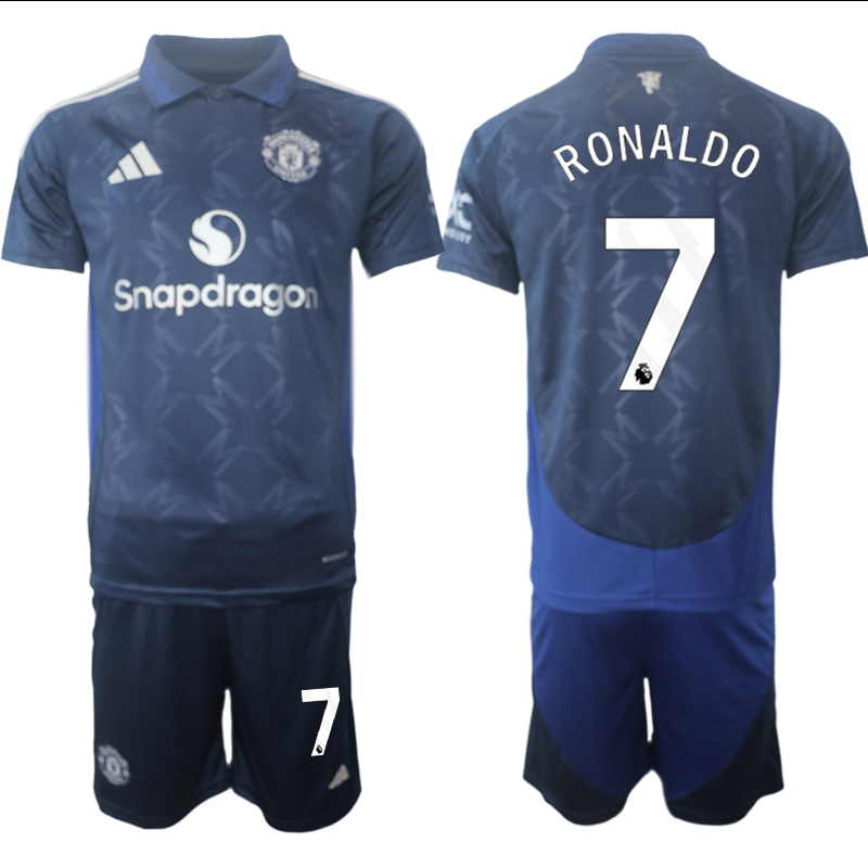 Men 2024-2025 Club Manchester United away blue 7 Soccer Jersey
